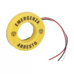 LPXDAU114024 Podświetlany dysk fi60mm, zasilanie 24VAC/DC, opis: EMERGENZA-ARRESTO