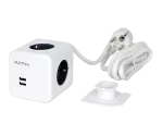 AURA line CUBE przedłużacz 4 gniazda + 2xUSB 1,5m 16A/3680W
