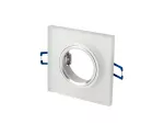 LED line Oprawa szklana kwadrat biała 90x25x10mm mrożona GLIKKA