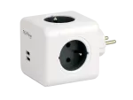 AURA line CUBE rozgałęźnik 4 gniazda 2xUSB