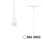 Oprawa zwieszana na szynoprzewód URail DECO SYSEMS DIM E14 max.20W 230V biały RAL9003 / metal