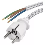 Przewód przyłączeniowy w oplocie 3×0,75mm, 2,4m
