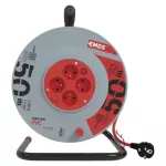 Przedłużacz zwijany 50 m / 4 gniazda / z wyłącznikiem / czerwony / PVC / 230 V / 1,5 mm2