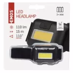 Latarka czołowa LED COB 1W, 110 lm, 15m 3× AAA
