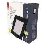 Panel LED wpuszczany NEXXO, kwadrat, czarny, 7W, CCT