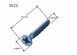 Wkręt osprzętowy W25 metaliczny