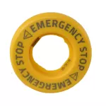 EMAS Pierścień podświetlający do przycisków awaryjnych z opisem EMERGENCY STOP, światło błyskowe, żółty