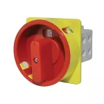 PROMET Łącznik krzywkowy pulpitowy z możliwością zamknięcia na 3 kłódki (5-8mm), czerwone pokrętło, 0-I (załącz - wyłącz), 40A, 3 polowy, IP40