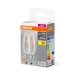 Lampa LED BASE Classic B40 4W/827 230V Filament szkło przezroczyste E14 10X2 OSRAM