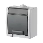 AQUANT gniazdo natynkowe pojedyncze z uziemieniem 2P+Z IP 55 - kolor szary 7035/7043