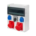 RS rozdzielnica siłowa 13-modułów wyłącznik L/P 2X2P+Z, 3P+N+Z 16A, 3P+N+Z 32A N/T IP 44 - kolor szary