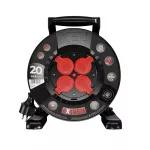 PB-EXT/20M/3X1,5/H07BQ-F Przedłużacz bębnowy EXTREME LINE; 4x2p+Z; IP44; 16A; H07BQ-F; 3x1,5; 20m; CZARNY