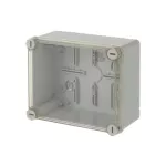 WB1SL0820A00 puszka szara z dławikami, ze śrubami z tworzywa, IP65, II klasa, 135x160x77mm (WxSxG) | pusta | pokrywa transparentna | GWT=650