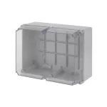 WB1SL0820A00 puszka szara bez dławików, ze śrubami z tworzywa, IP65, II klasa, 240x310x160mm (WxSxG) | pusta | pokrywa transparentna | GWT=650