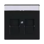 1800-81 POKRYWA Z POLEM OPISOWYM DO 2 ZŁĄCZY MODULAR JACK Z PRZYSŁONAMI -CARAT,FUTURE-ANTRACYT