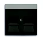1800-95-507 POKRYWA Z POLEM OPISOWYM DO 2 ZŁĄCZY MODULAR JACK Z PRZYSŁONAMI | Basic55 czarny château