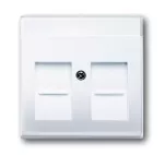 1800-94-507 POKRYWA Z POLEM OPISOWYM DO 2 ZŁĄCZY MODULAR JACK Z PRZYSŁONAMI | Basic55 biały alpejski