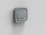 NOWE PLEXO - PRZY. NO/NC PODŚWI. Z UCHWYT ETY. PODTYNK. 10A- 250V~ SZARY