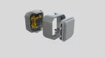 NOWE PLEXO - GNIAZDO 2P+Z ZACISKI AUTOMATYCZNE MECHANIZM 16 A - 250 V~ SZARE