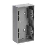 1702-83 ADAPTER NADTYNKOWY 2-KROTNY OBUDOWA DO MECHANIZMÓW I POKRYW Z RAMKAMI. -FUTURE-ALUMINIOWO SREBRNY