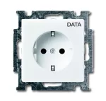 20 EUC/DV-92-507 GNIAZDO SCHUKO Z NADRUKIEM „DATA” Z SZYBKOZŁĄCZAMI. Z UZIEMIENIEM , 2P+E | Basic55 kremowy
