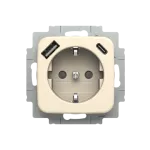 20 EUCB2USBAC-212 | gn. Schuko USB A+C | Busch-Duro SI 212 kość słoniowa