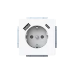 20 EUCB2USBAC-84-500 | gn. Schuko USB A+C | future linear 84 biały studyjny