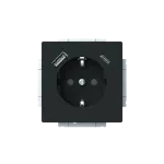 20 EUCB2USBAC-885-500 | gn. Schuko USB A+C | future linear 885 czarny matowy