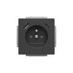 20 MUCB2USBAC-81-500 | gn 230V USB A+C | future linear 81 antracyt