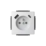 20 MUCB2USBAC-83-500 | gn 230V USB A+C | future linear 83 srebrny aluminium
