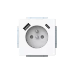 20 MUCB2USBAC-84-500 | gn 230V USB A+C | future linear 84 biały studyjny