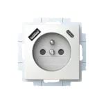 20 MUCB2USBAC-94-507 | gn 230V USB A+C | Basic55 94 biały alpejski