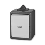 3553-91922 S PRZYCISK ZWIERNY Z OKNEM IP44 Z ZACISKIEM N -CLASSIC-SZARY