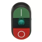 MPD13-11G przycisk podwójny I-0 zielone pole podświetlany