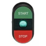 MPD15-11G przycisk podwójny START-STOP zielone pole podświetlany
