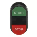 MPD15-11B przycisk podwójny, niepodświetlany START-STOP czarne pole