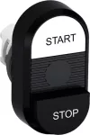 MPD19-11B przycisk podwójny, niepodświetlany START-STOP czarne pole