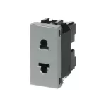 N2135PL | gniazdo euro-amer bez uziomu 1M | Zenit Silver