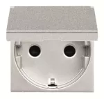 N2288.1PL | gniazdo Schuko z klapką 2M | Zenit Silver