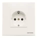 N2288.2 BL | gniazdo Schuko komplet z ramką | Zenit White