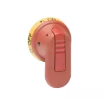 OHY65J6E00S Rączka żółto-czerwona IP65, długość 65mm, na wałek 6mm, oznaczenie: I-0/ON-OFF, blokada kłódkowa w pozycji OFF, blo