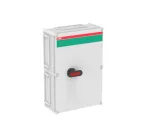 OT200KFCC3B Rozłącznik w obudowie, 3P 400V AC22 200A, obudowa IP65 plastikowa, rączka czarna, blokada drzwiczek w pozycji I (ON