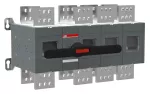 OT2000E13CP Przełącznik (I-0-II) 2000A, 3P, napęd z przodu, z wałkiem i czarną rączką IP65, montaż na płycie montażowej, zestaw