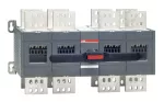OT2000E22CP Przełącznik (I-0-II) 2000A, 4P, napęd z przodu, z wałkiem i czarną rączką IP65, montaż na płycie montażowej, zestaw