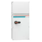 OT400DFCC4B Rozłącznik w obudowie, 4P 400V AC22 400A, obudowa IP65 plastikowa, rączka czarna, blokada drzwiczek w pozycji I (ON