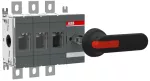 OT315E30P Rozłącznik izolacyjny 315A, 3P, napęd z przodu, z wałkiem i czarną rączką IP65, montaż na płycie montażowej, zestaw ś
