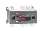 OT400E13CP Przełącznik (I-0-II) 400A, 3P, napęd z przodu, z wałkiem i czarną rączką IP65, montaż na płycie montażowej, zestaw ś