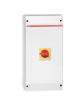 OTP125BA3U Rozłącznik w obudowie, 3P 400V AC22 125A, obudowa IP65 plastikowa, pokrętło żółto-czerwone blokada drzwiczek w pozyc
