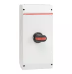 OTP125B6B Rozłącznik w obudowie, 6P 400V AC22 125A, obudowa IP65 plastikowa, rączka czarna, blokada drzwiczek w pozycji I (ON),