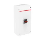 OTP100B3B Rozłącznik w obudowie, 3P 400V AC22 100A, obudowa IP65 plastikowa, pokrętło czarne, blokada drzwiczek w pozycji I (ON